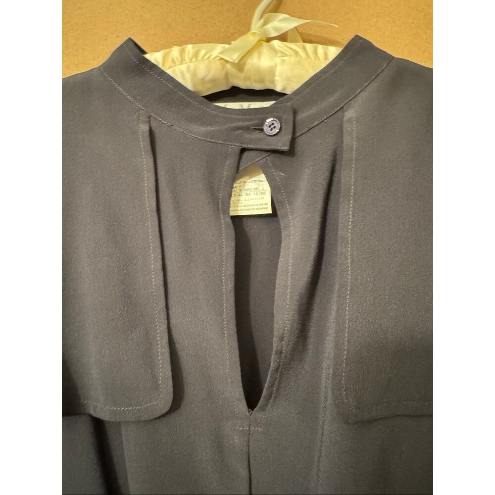Max Mara 100% Silk Navy Shift Dress Pristine Office, Casual, or Evening. Draped - Picture 4 of 6